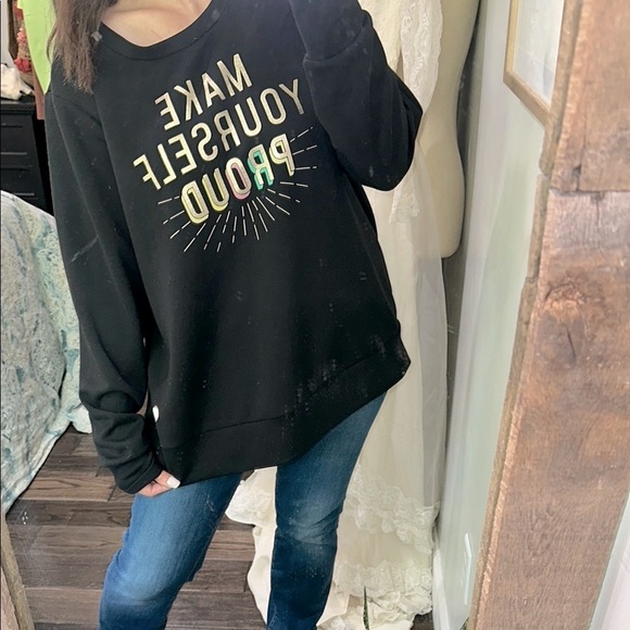 Torrid active Black Graphic Sweatshirt make yourself proud size 2X - Picture 1 of 4